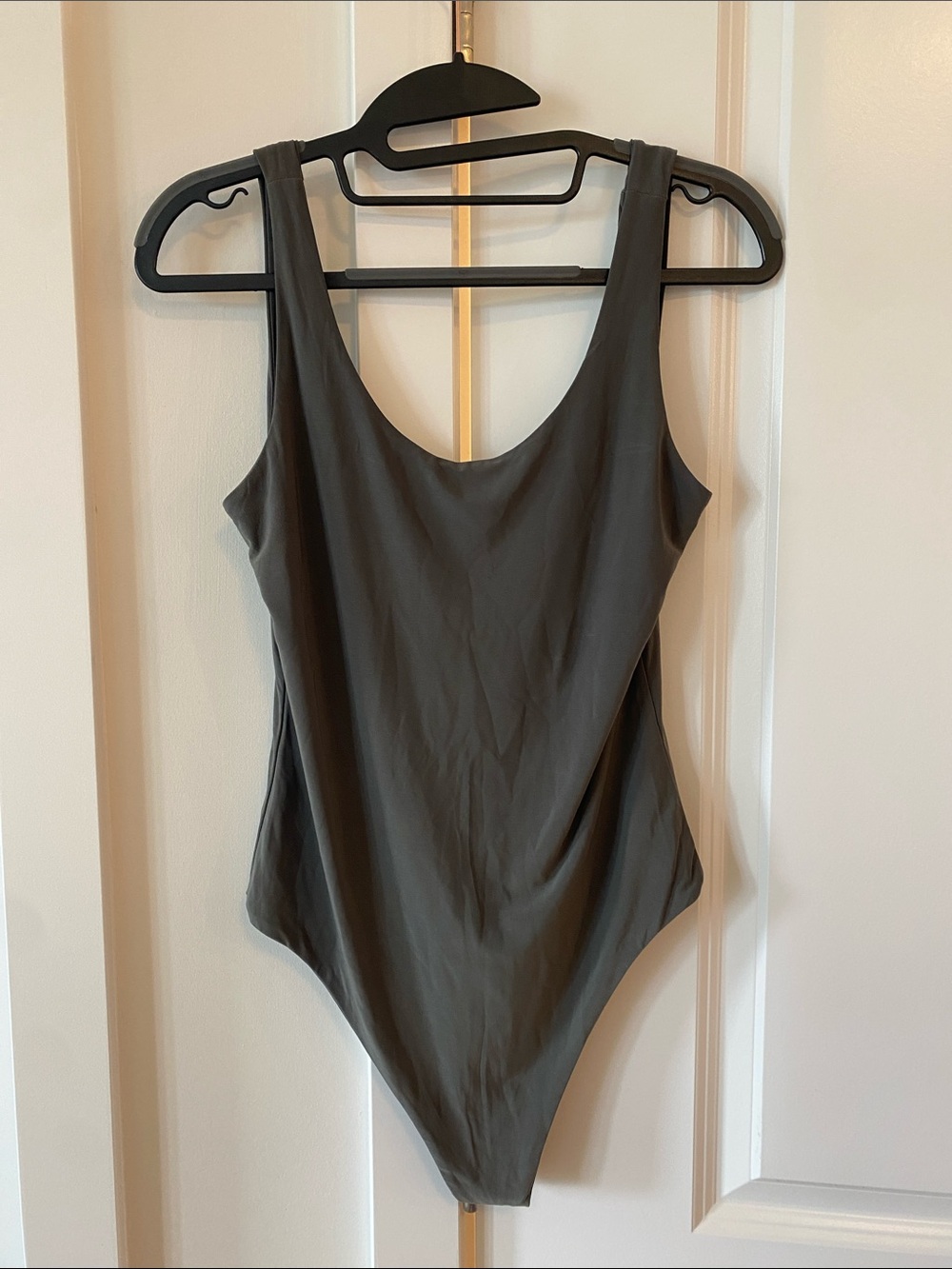 Lulu's Olive Green Scoop Neck Bodysuit